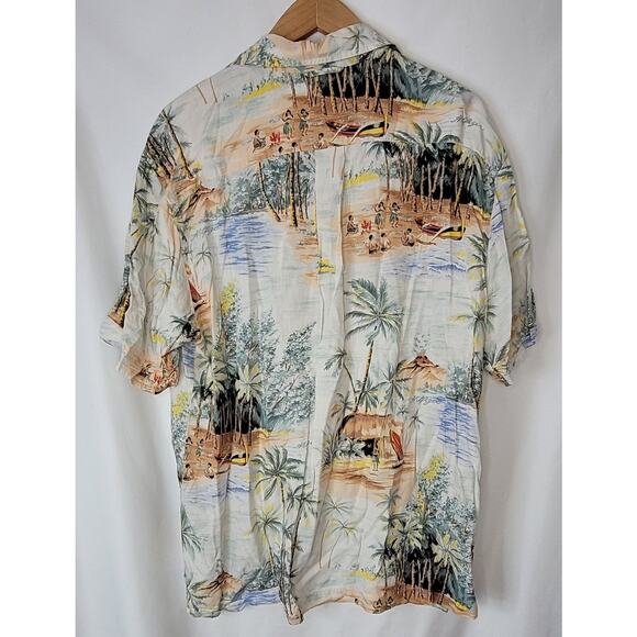 Tommy Hilfiger- Men's short sleeve button up Hawaiian theme shirt- size Medium - Picture 3 of 7